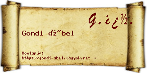 Gondi Ábel névjegykártya
